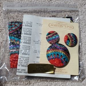 Vintage Early 90s Scarf and Earring Set